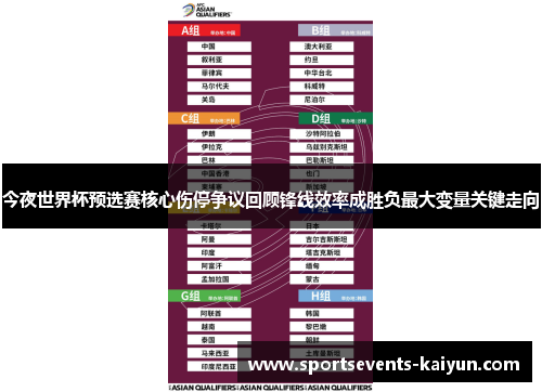今夜世界杯预选赛核心伤停争议回顾锋线效率成胜负最大变量关键走向